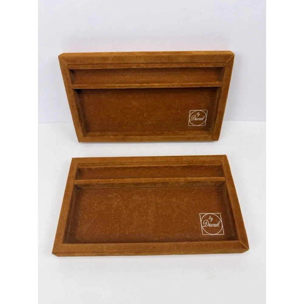 Drexel Esperanto Jewlery Tray Felt Valet Dresser Drawer Organizer MCM Rust